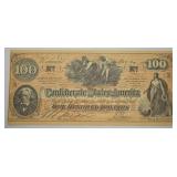 Vintage Facsimile $100 Confederate Note