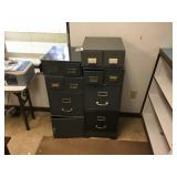 8pcs of metal filing cabinet and catalouges
