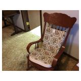Vintage carved walnut rocking chair