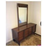 MCM Bassett Furniture Dresser w/Mirror