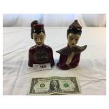 Pair of Vintage Chalkware figure Busts