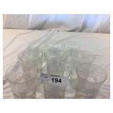 (6) parfet Cups Etched (6) Water Tubblers, Ecthed