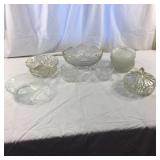 Large selection of cut glass & serving items