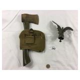 Military Issue Axe & Metal Eagle flag topper