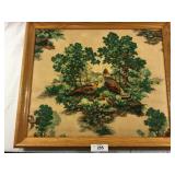 Vintage sewn 3-D Bird scene