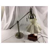 Pair of vintage lamps wood and metal