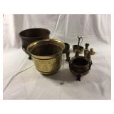 Large lot of Copper & Brass pots & more