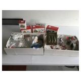 Selection of Christmas ornaments in boxes