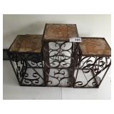 3 Metal and Wood plant stands