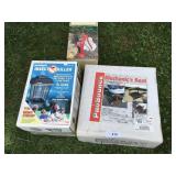 (3) Vintage style water pump, bug zap & seat