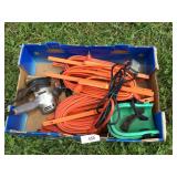 Selection of electrical cords, vices and more