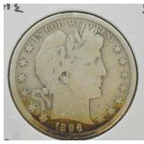 1896 S BARBER HALF DOLLAR G+ Rare date