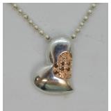 Sterling Silver Chocolate Diamond Pendant Necklace