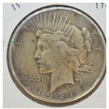 1921 PEACE DOLLAR  VF