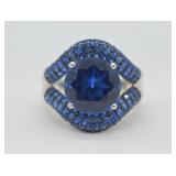 Sterling Silver Blue Stone Fashion Ring