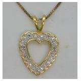 Gold-tone Sterling Heart Pendant Necklace