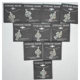 10 pcs. Sterling Silver Celtic Cross Necklaces