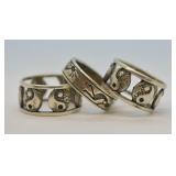 3 pcs. Sterling Silver Rings