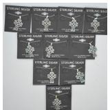 10 pcs. Sterling Silver Celtic Cross Necklaces