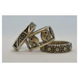3 pcs. Sterling Silver Rings