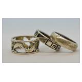 3 pcs. Sterling Silver Rings
