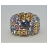 Sterling Silver Multi-Stone Cocktail Ring