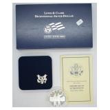 PROOF LEWIS AND CLARK SILVER DOLLAR W BOX PAPERS