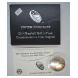 BASEBALL  HALF DOLLAR W BOX PAPERS