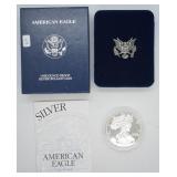 2002 PROOF SILVER EAGLE W BOX PAPERS