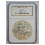 1993 SILVER EAGLE NGC MS69