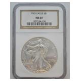 2002 SILVER EAGLE NGC MS69