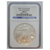 2007 W SILVER EAGLE NGC MS69