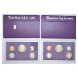 TWO PROOF SETS 1985 1986