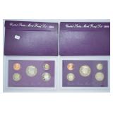TWO PROOF SETS 1988 1989