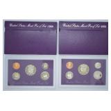 TWO PROOF SETS 1991 1988