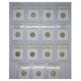 15 pcs. Various Nickels - V, Buffalo & Jefferson