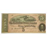 1864 Confederate $5 Banknote