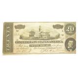 1864 Confederate $20 Banknote
