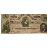 1864 Confederate $100 Banknote