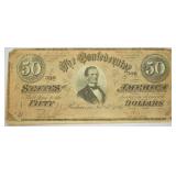 1864 Confederate $50 Banknote