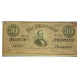 1864 Confederate $50 Banknote