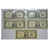 5 SILVER CERTIFICATES