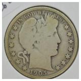 1905 O BARBER HALF DOLLAR  G