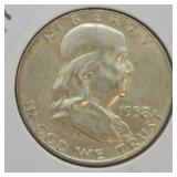 1958 D FRANKLIN HALF DOLLAR CHOICE BU FBL