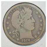 1910 D BARBER QUARTER  VG