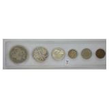 6 SILVER COIN SET