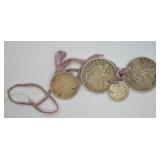 VERY OLD STRING OF NICE COINS