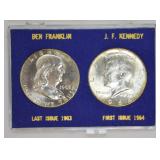 TWO SILVER HALF DOLLARS