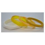 4 pcs. Vintage Plastic Bangle Bracelets