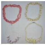 4 pcs. Vintage Natural Shell Necklaces